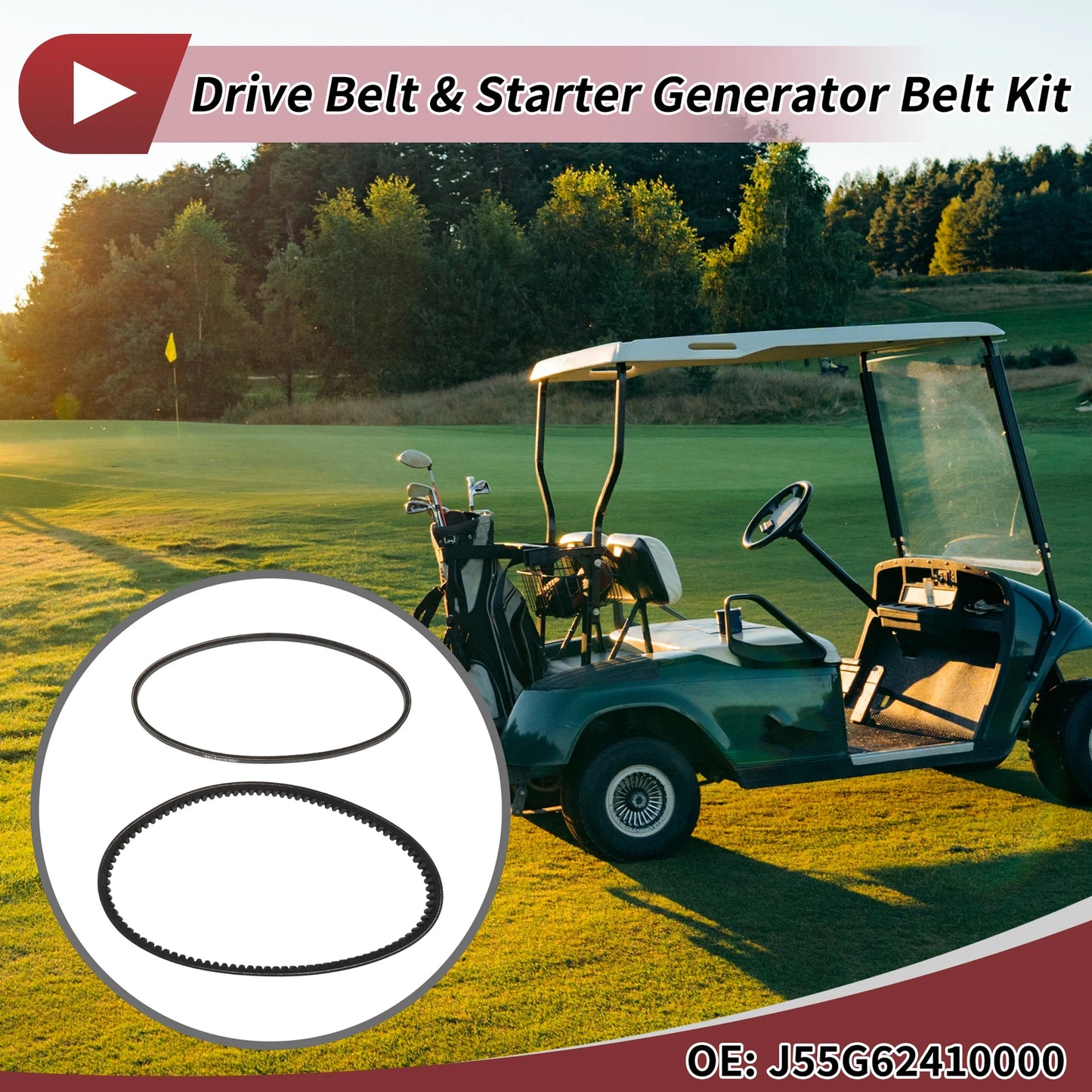 Drive Belt Starter Generator Kit No.J55G62410000 for Yamaha 4 Cycle