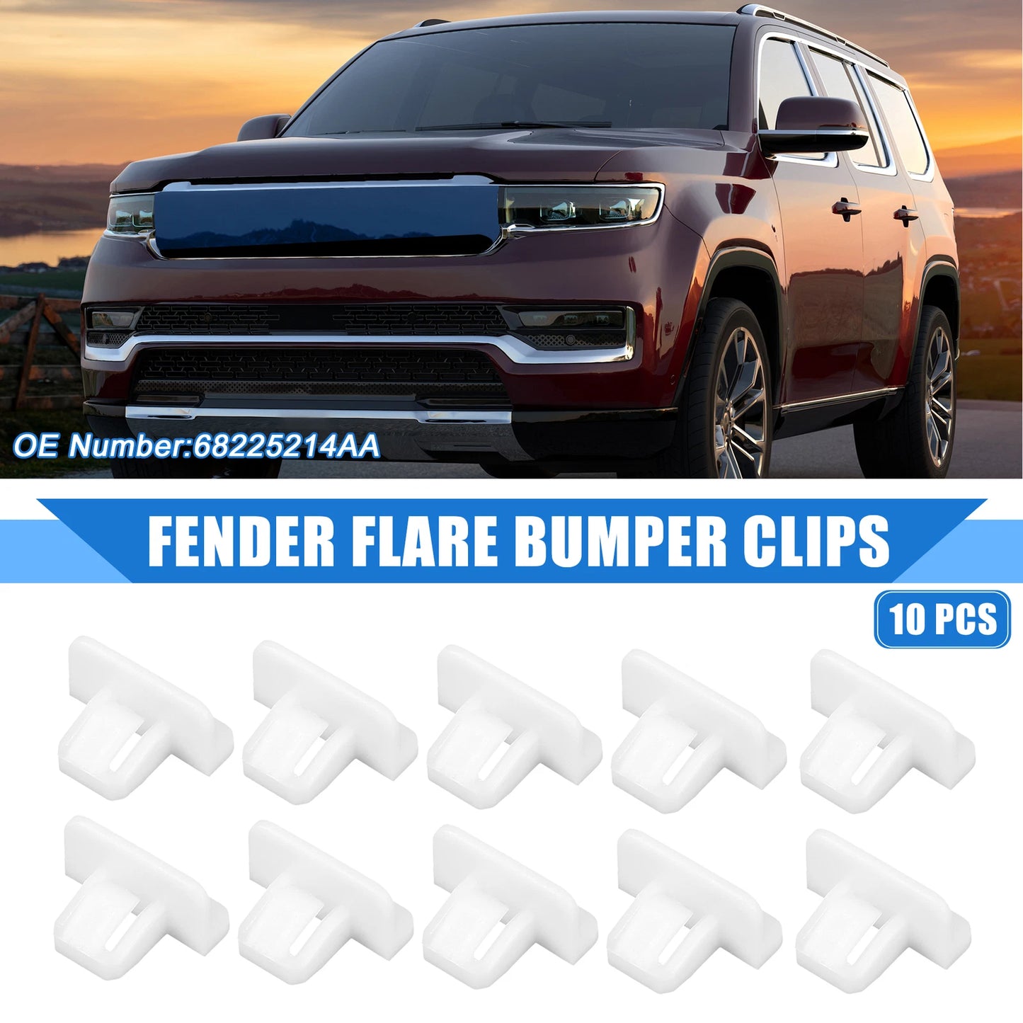 10 Pcs Fender Flare Bumper Clip for Chrysler Pacifica (2017–2020) No. 68225214AA