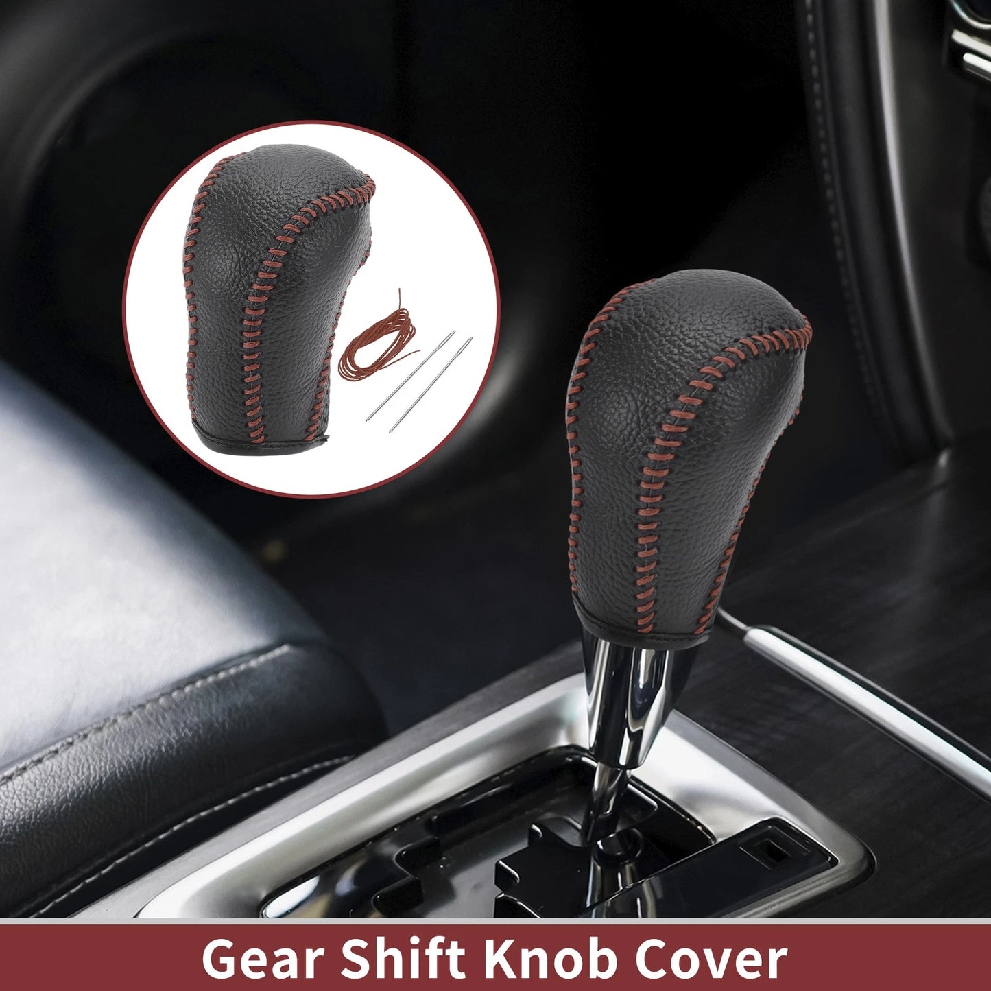 1 Pc Gear Shift Knob Cover for Mazda CX-5 (2013–2014) Black Brown