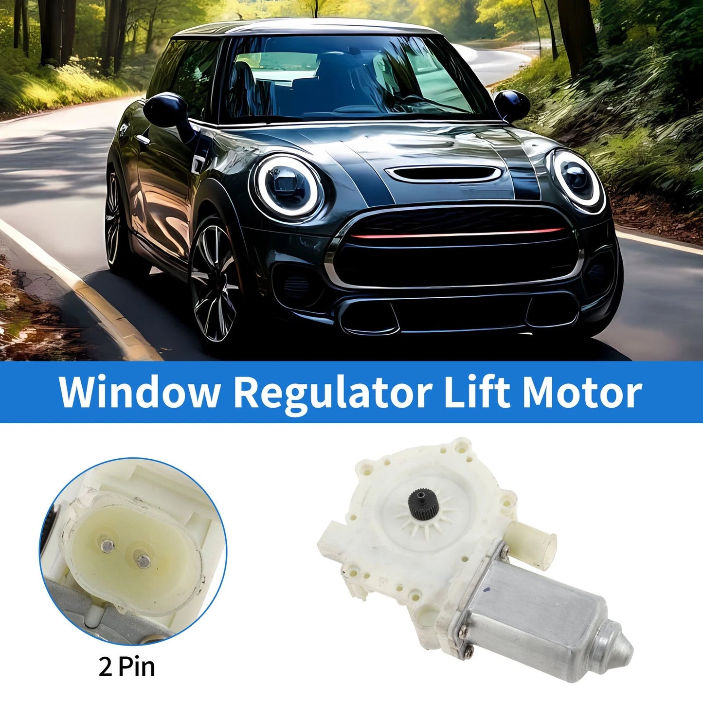 Front Right Power Window Regulator Lift Motor for Mini Cooper (2002–2005) 11467093