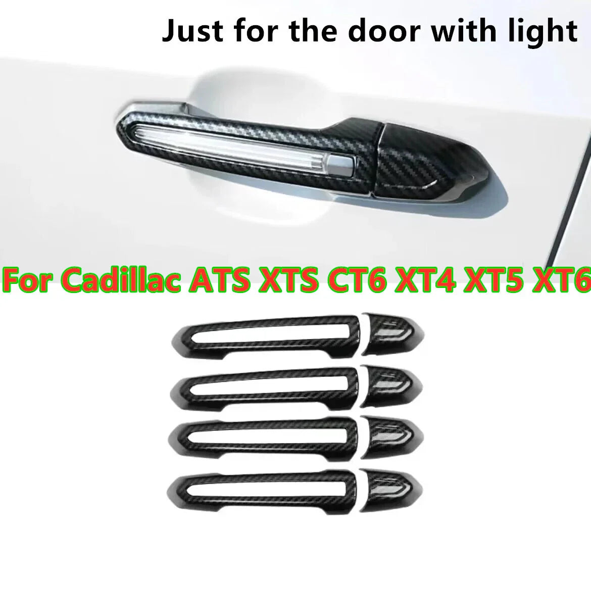 Door Handle Cover Trim Hollowed for Cadillac ATS XTS CT6 XT5 XT6 (2013–2024)