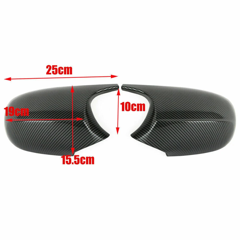 2 x M3 Style Carbon Side Mirror Cover Caps for BMW E90 E92 E93 (2005–2013)