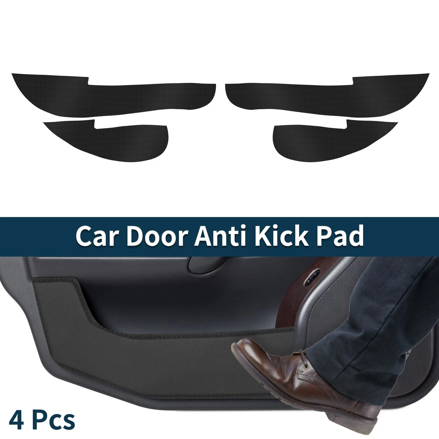 Set of 4 Leather Anti Kick Pad Stickers for Mini Cooper F65 (2014–2021)