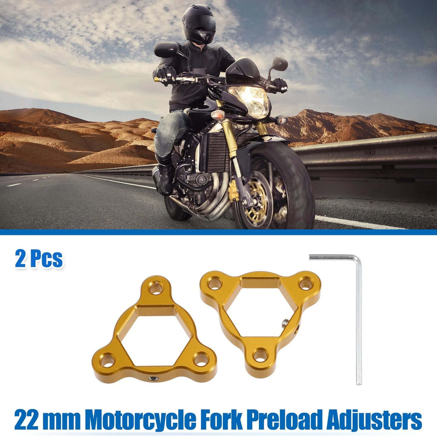 2pcs 22mm Motorcycle Fork Preload Adjusters for Most Motorcycles
