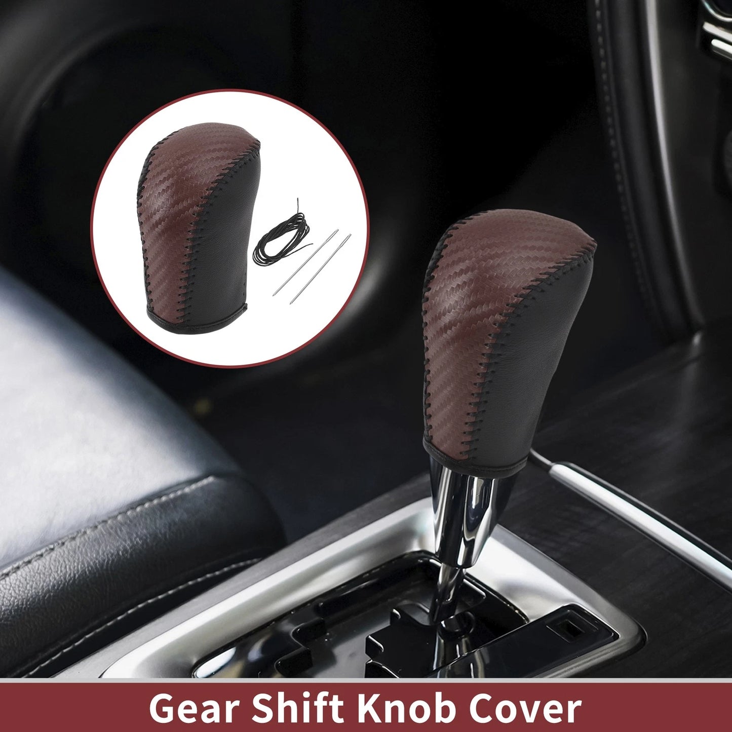 Gear Shift Knob Cover for Subaru Forester (2006–2012) Black Brown