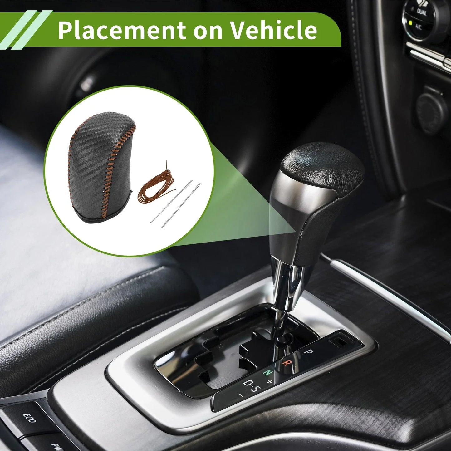 Dodge Journey Gear Shift Knob Cover 11-20 Black Carbon Fiber