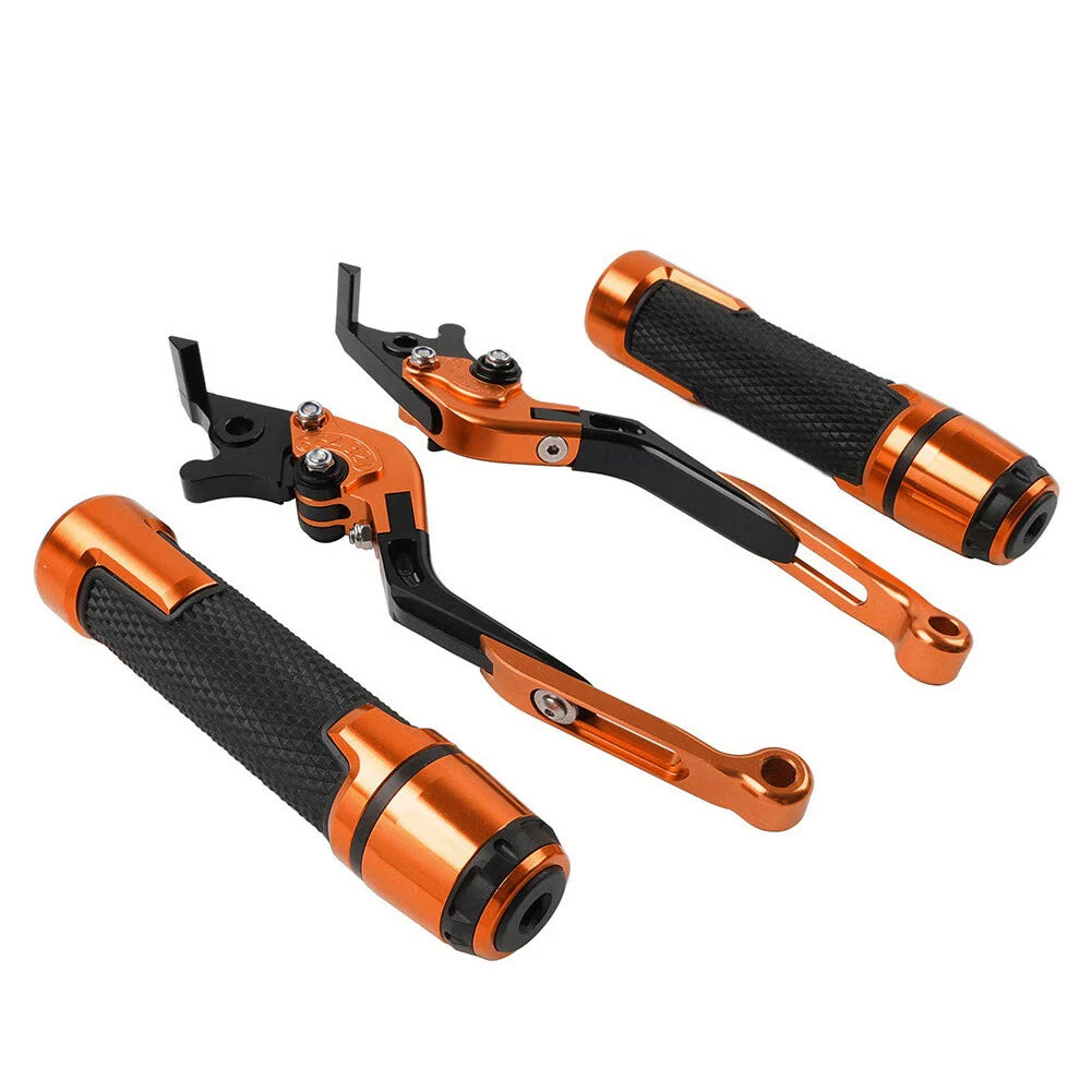 Orange Extendable Brake Clutch Levers Grip Set for Ducati Monster (2008-2015)