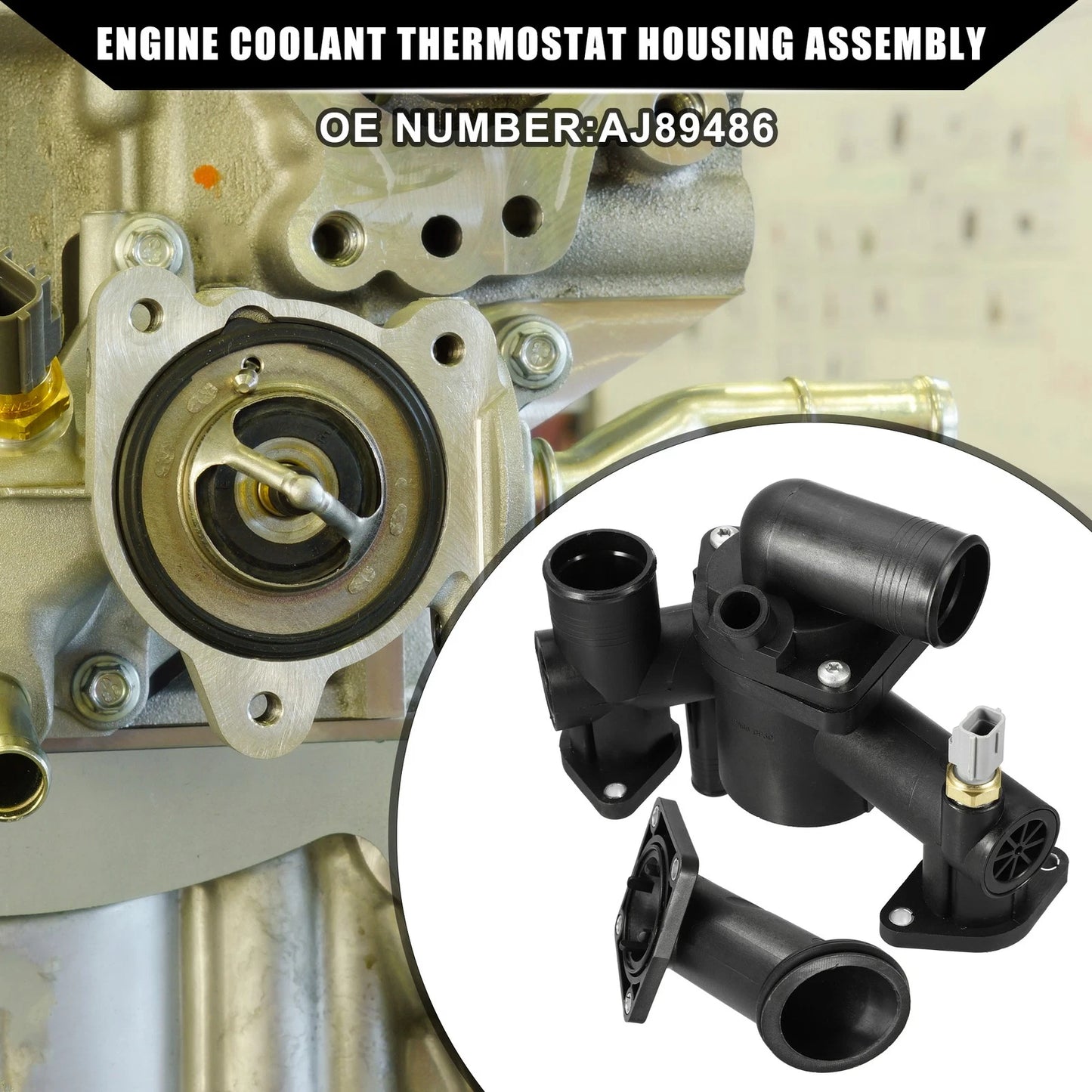 Engine Coolant Thermostat Housing Assembly AJ89486 for Jaguar XK8 (2003–2006)