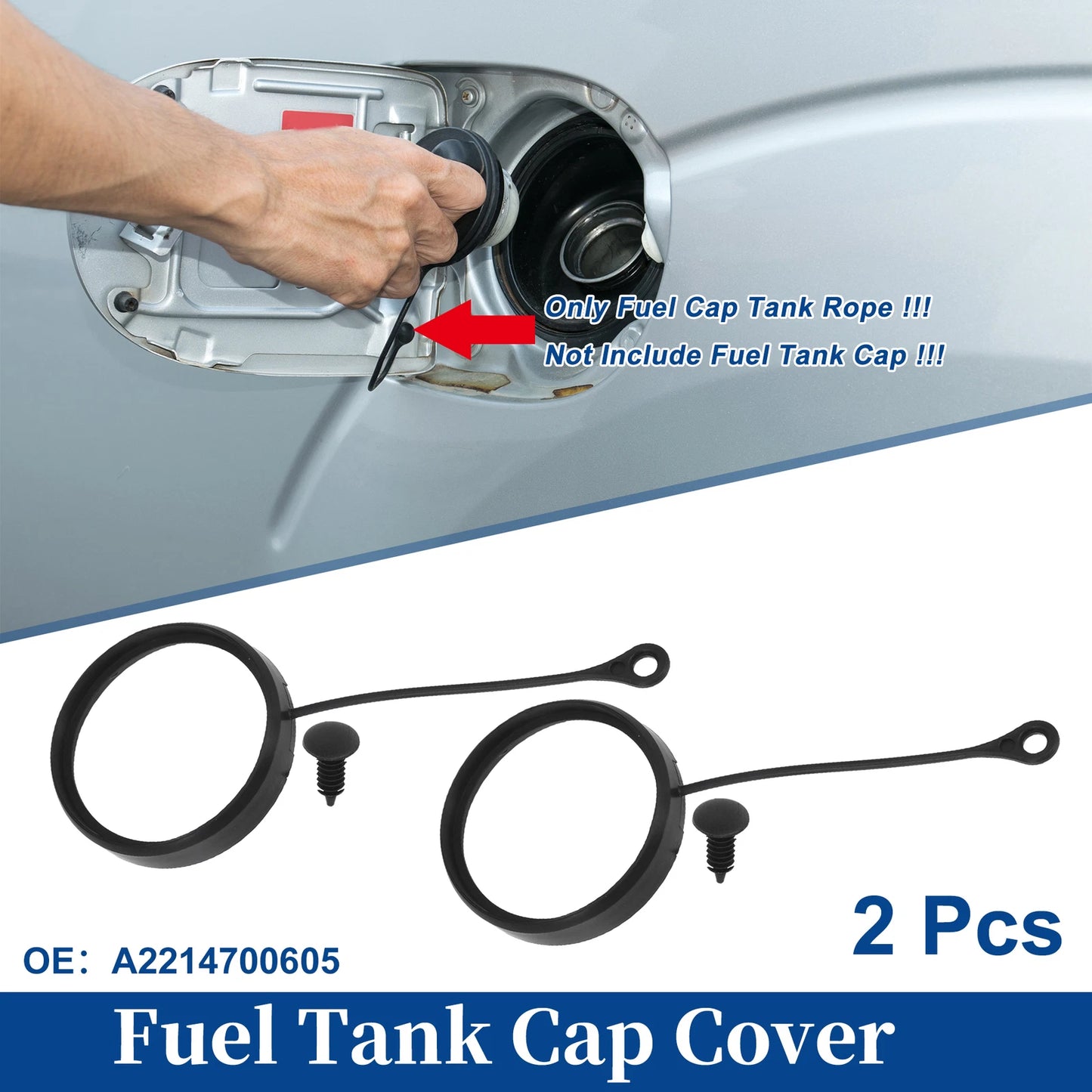 2X Fuel Tank Cap Tether for Mercedes-Benz E320 (No.A2214700605)