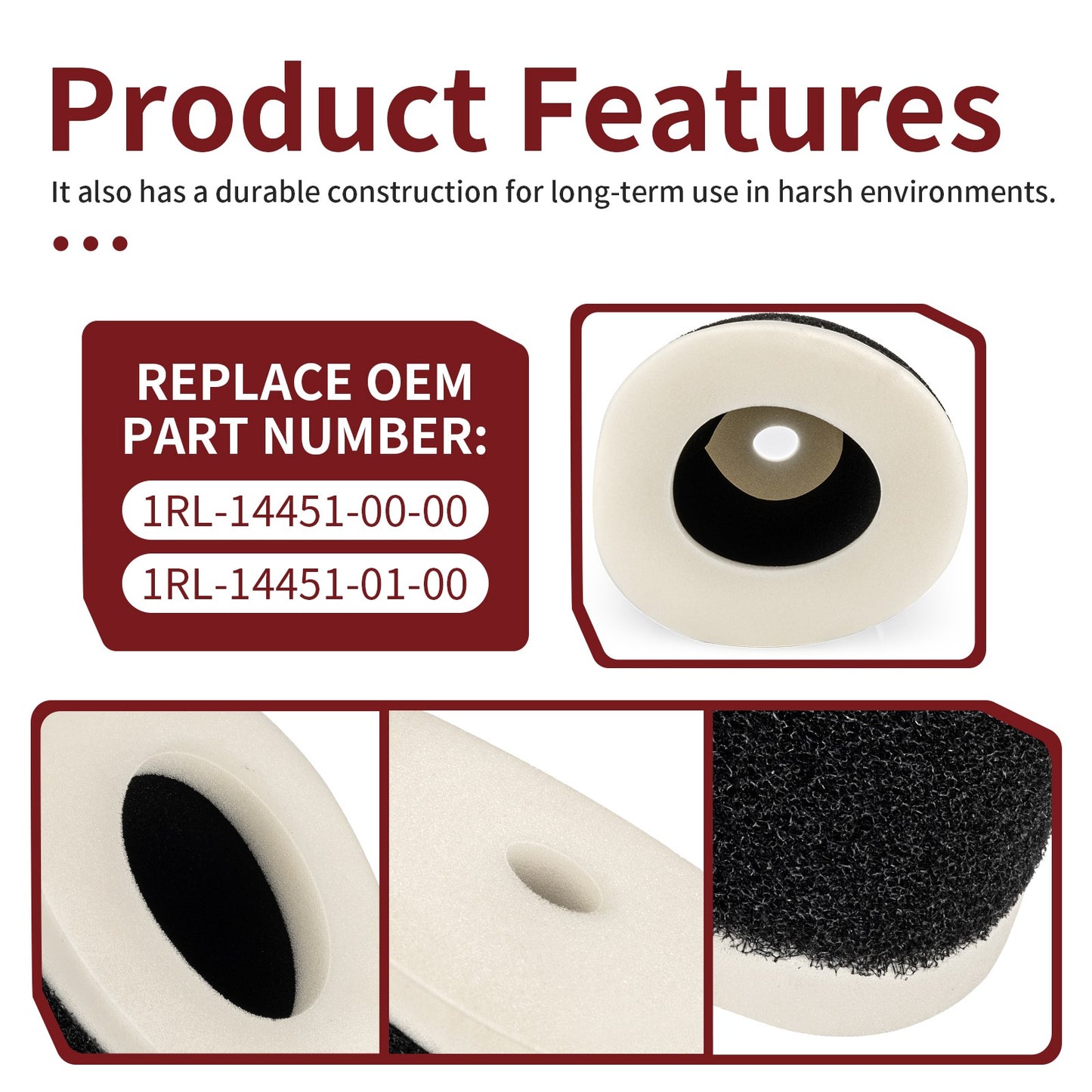 Air Filter Element for Yamaha Big Wheel 200 (1986–1988)