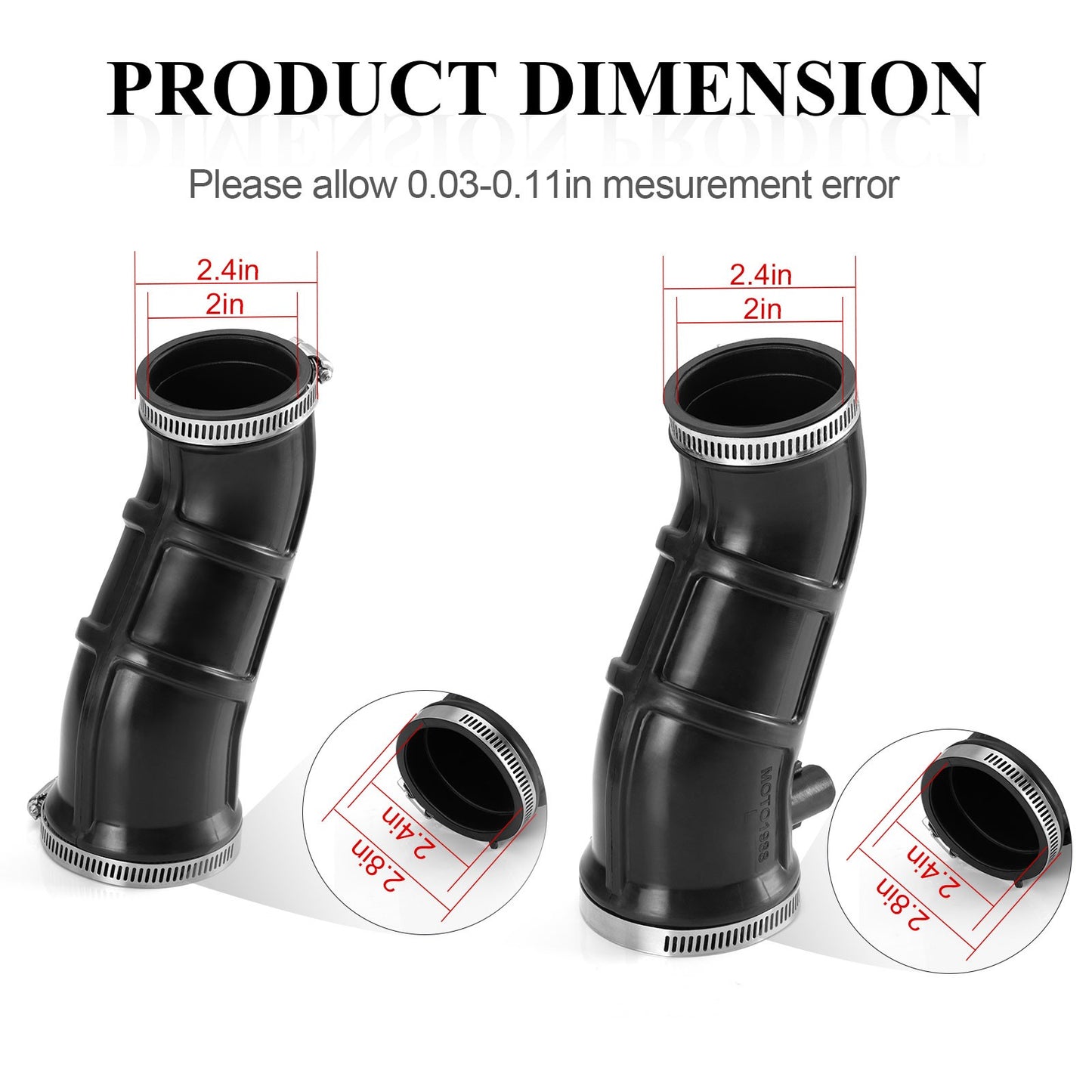 Set of 2 Intake Boots for Yamaha Raptor YFM660R (2001–2005)