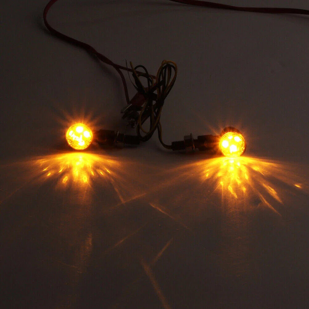 Universal Black Metal LED Mini Amber Turn Signal Lights for Car