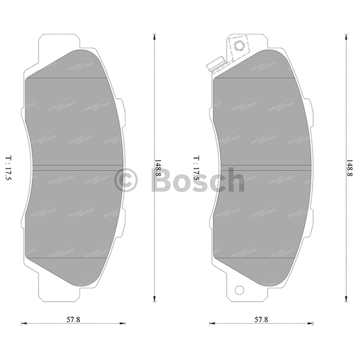 Set of 4 Front Disc Brake Pads for Honda Prelude (1994–2001)