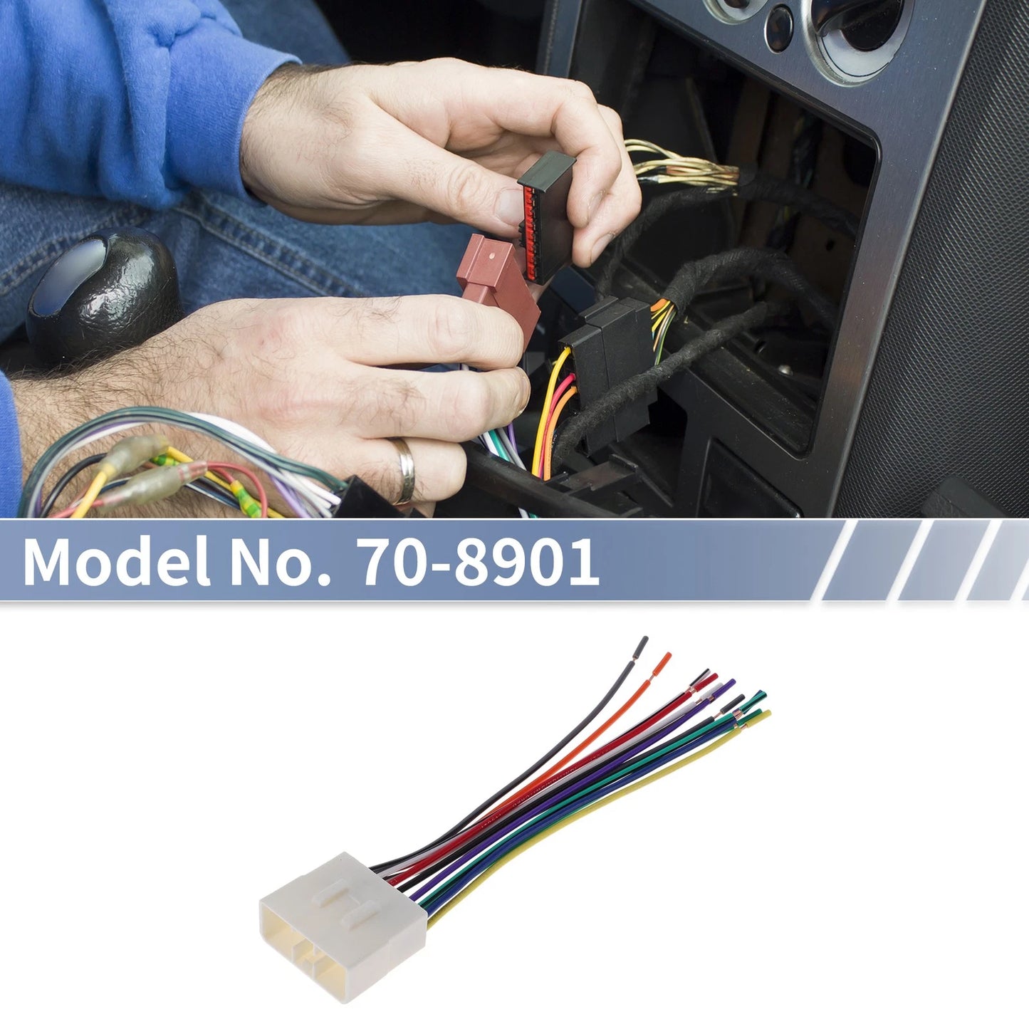 Set of 2 Car Stereo CD Player Wiring Harness 70-8901 for Suzuki Esteem (2001–2002)
