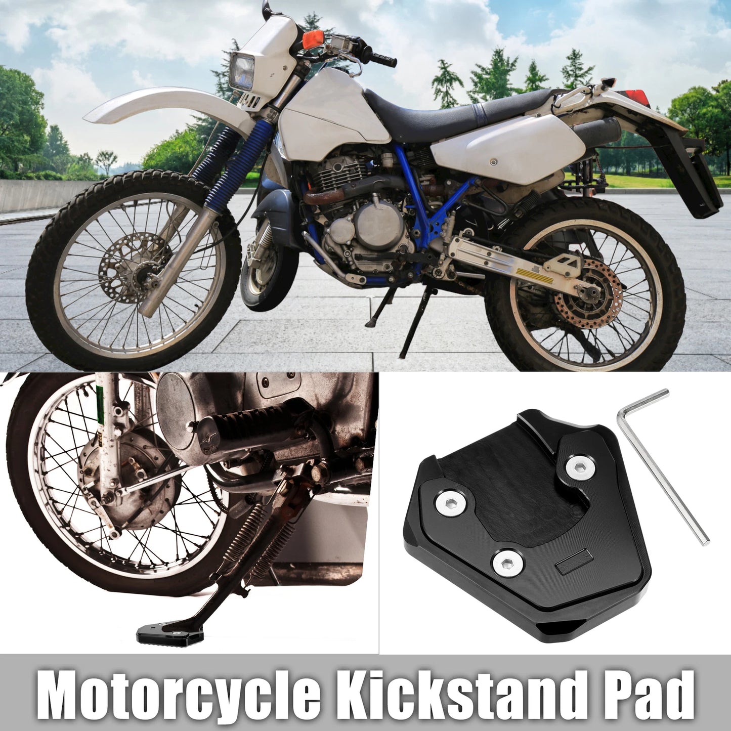 Set of 1 Kickstand Pad for Suzuki GSXS 750 (2017–2022) with Wrench Black