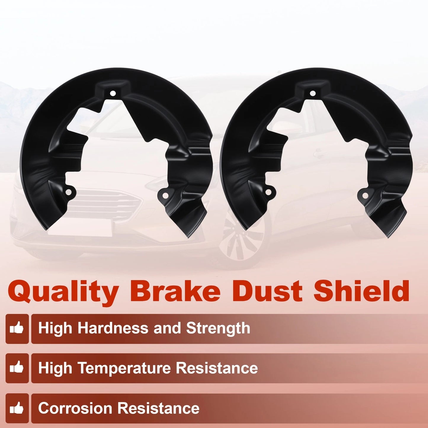 Set of 2 Brake Dust Shields for Ford Focus (2014–2018) 686352/686353