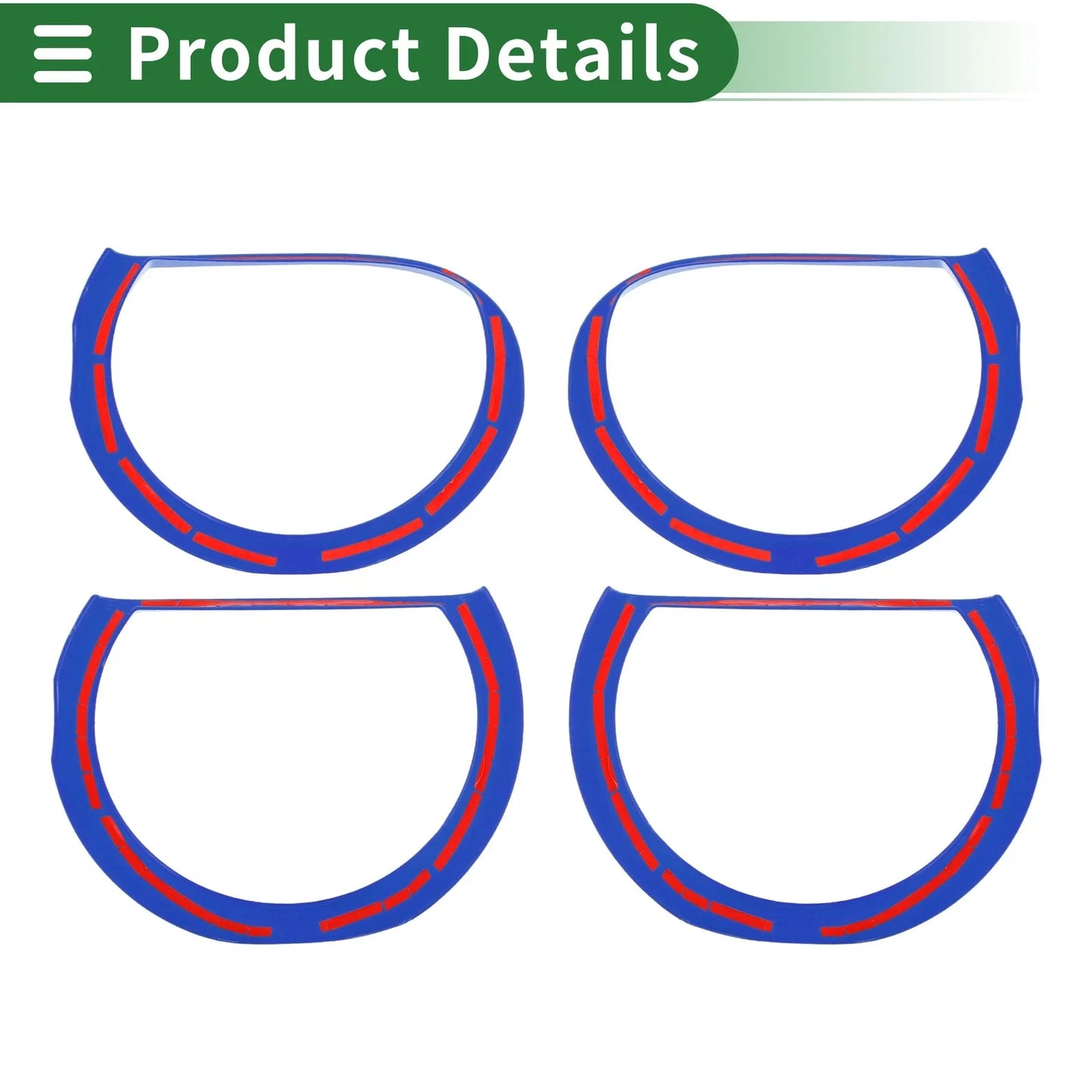 4 x Car Headlight Trim Bezels for Dodge Challenger (2015-2024) ABS Blue