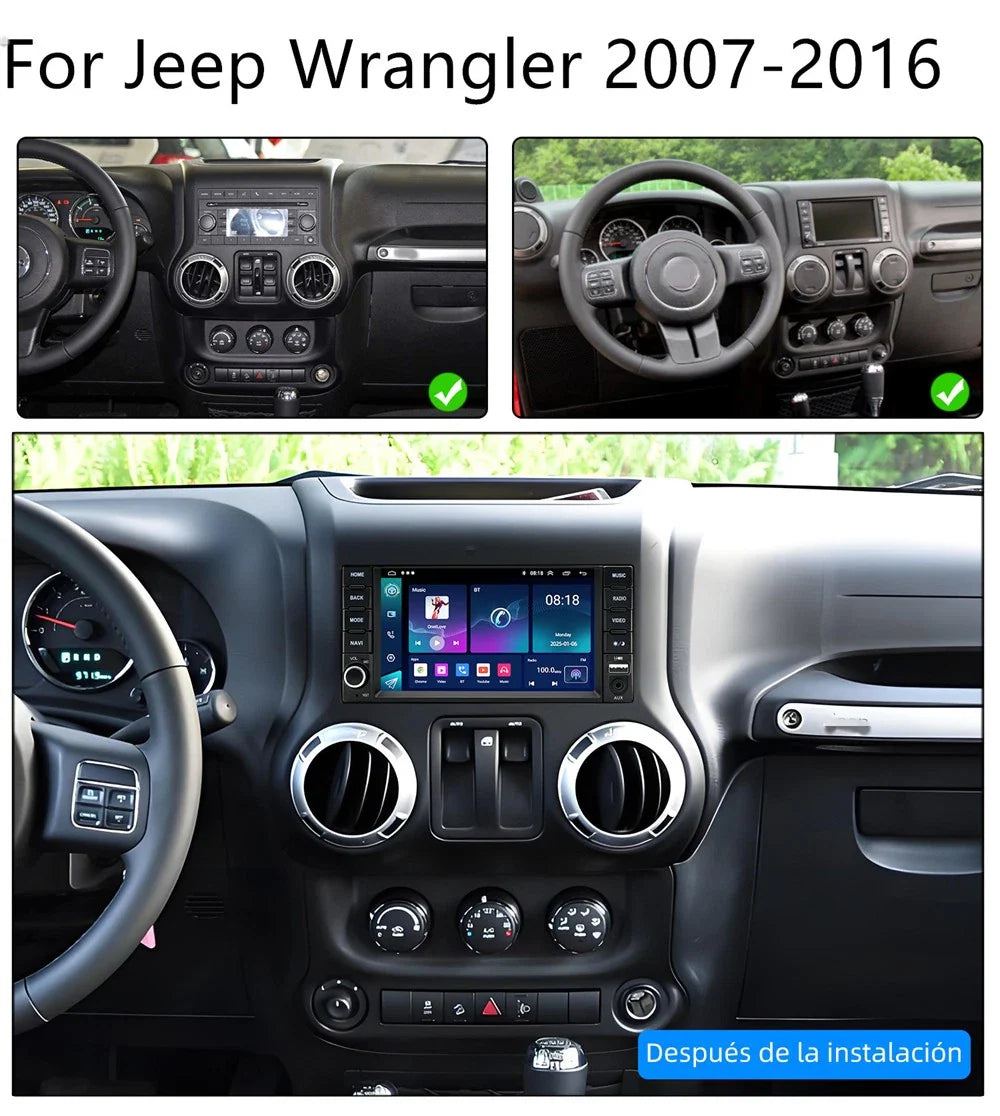 7'' Car Stereo Radio Head Unit for Jeep Wrangler, Chrysler, Dodge, Ram (2007-2023)