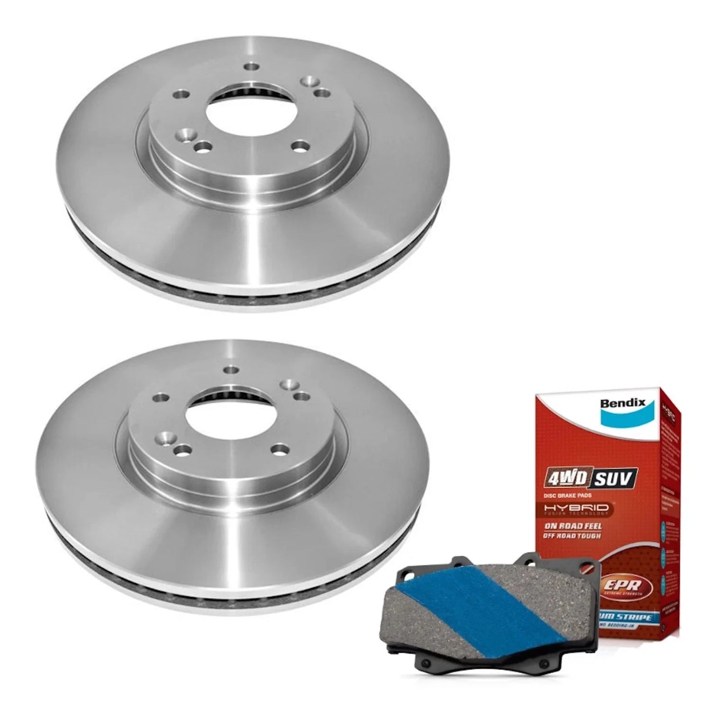 Set of 4 Bendix Front Brake Pads and Rotors for Hyundai Santa Fe (2006–2012)