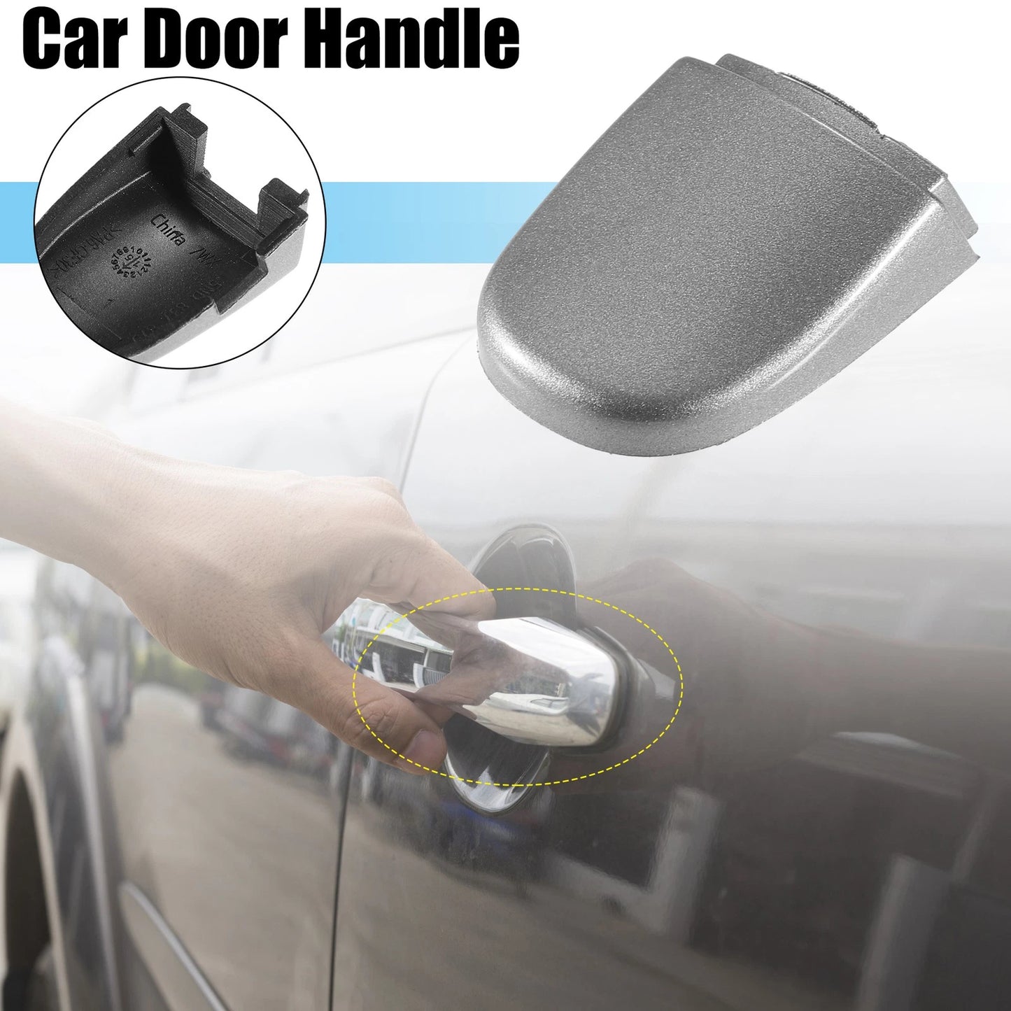 Front Left Door Handle Lock Cover Cap for Volkswagen Beetle (2012–2019) Silver Tone