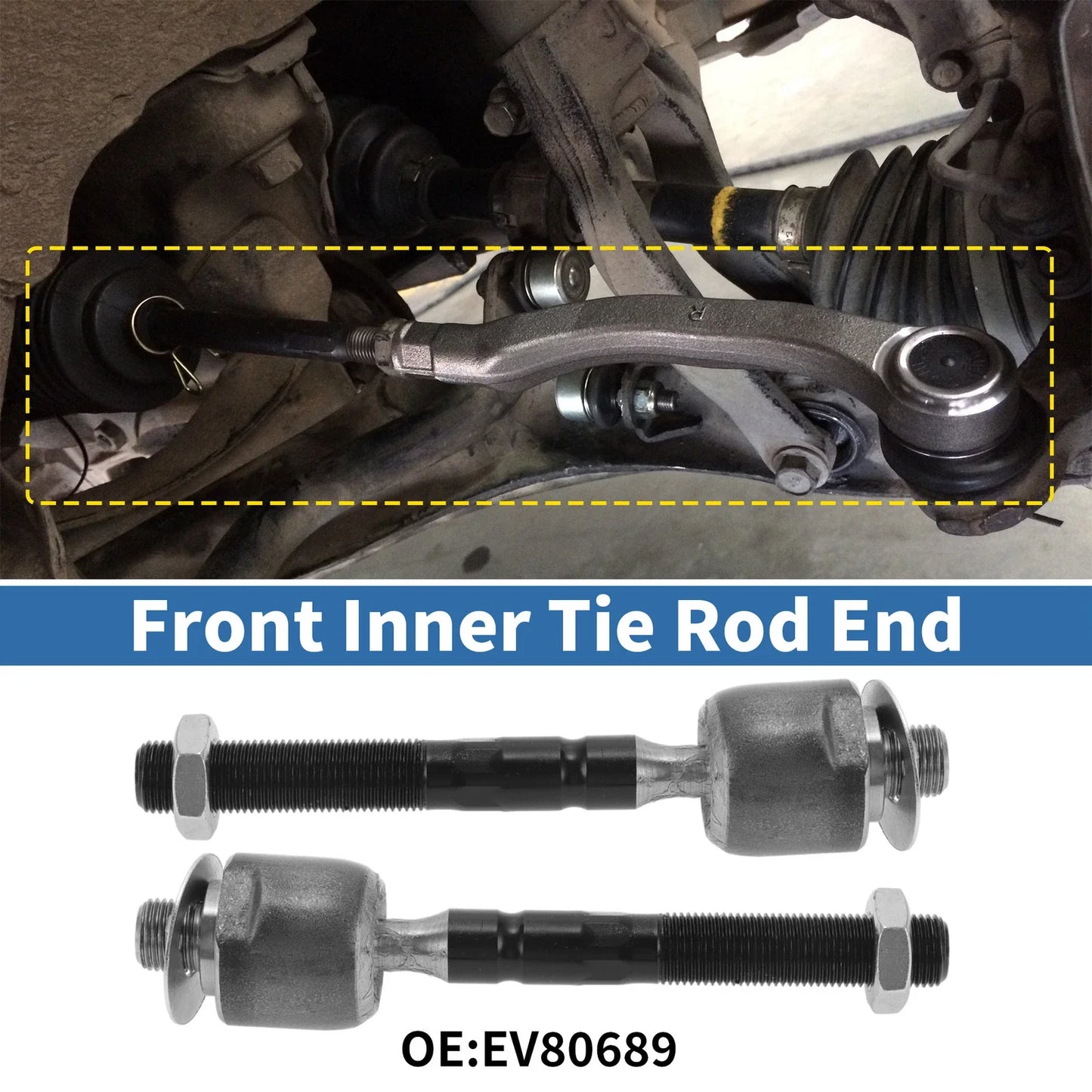 2 x Front Inner Tie Rod End Links for Mercedes-Benz ML320 (1998-2003)