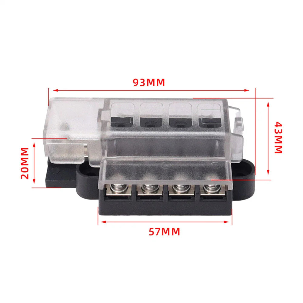 4 Way 32V Circuit Fuse Box Blade Fuses for Car Truck Universal