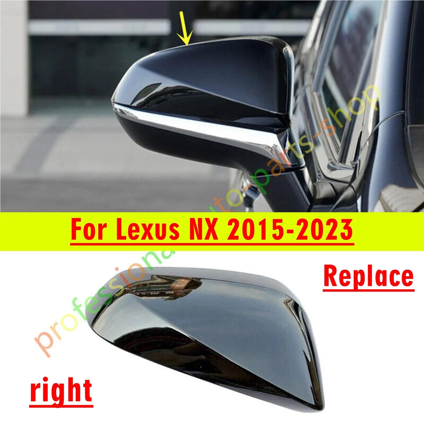 Mirror Cover Gloss Black for Lexus NX (2015–2023)