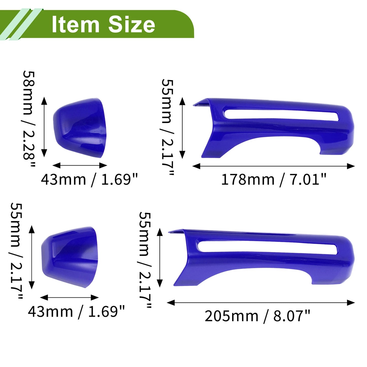 Set of 1 Decorative Door Handle Cover for Jeep Wrangler JL JLU (2018–2022) Deep Blue