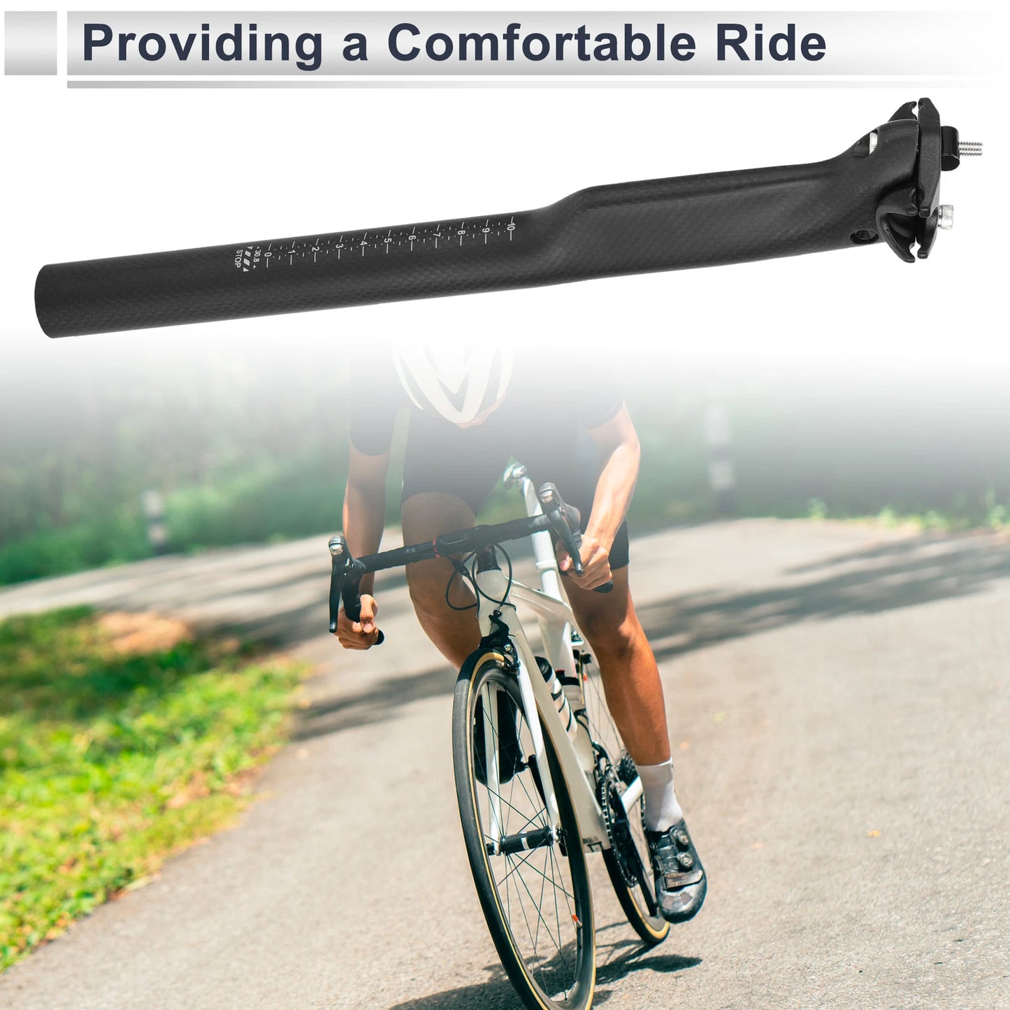 30.8mm Carbon Fiber Bike Seat Post for Light Saddle (30.8x350mm)