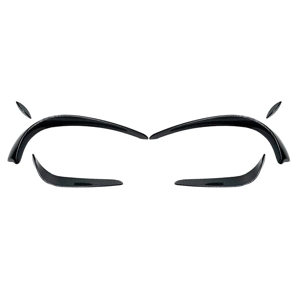 6 x Front Bumper Lip Spoiler Fins for Mercedes Benz C-Class W205 (2015-2018)