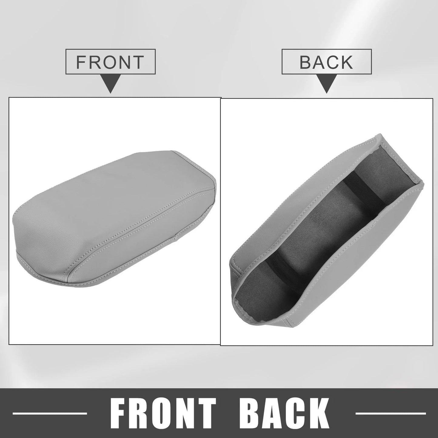 Car Center Console Armrest Cover for Honda Civic 2012-2015 Faux Leather Gray
