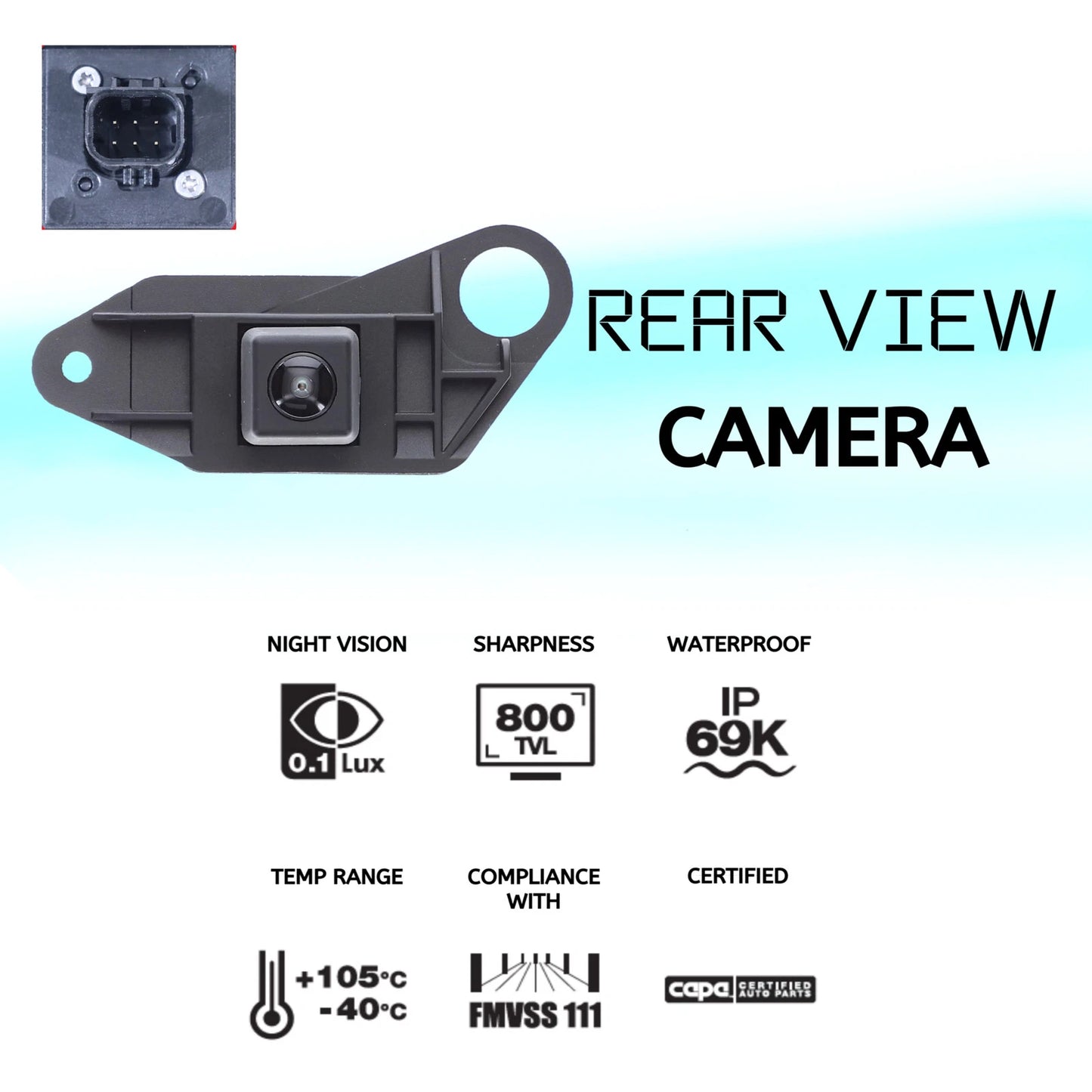 Reverse Backup Tailgate Camera for Toyota HiAce (2005–2019)