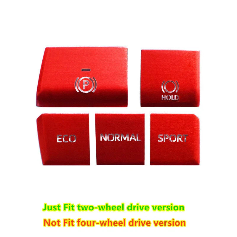 5 x Red Gear Button Frame Trim for Toyota RAV4 (2019–2024)