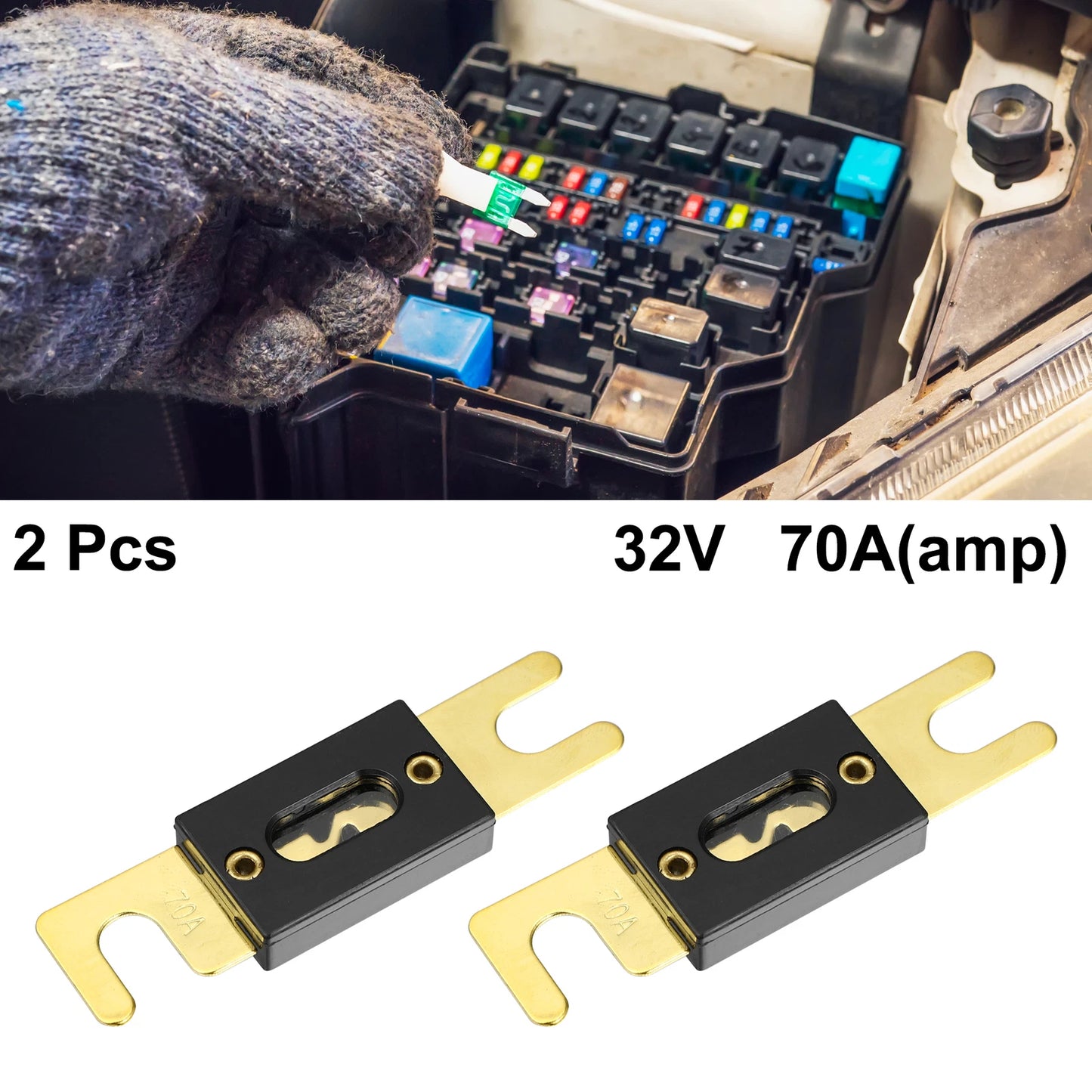 2X 70A ANL Fuse Replacement for Car Truck Motorcycle Boat Audio