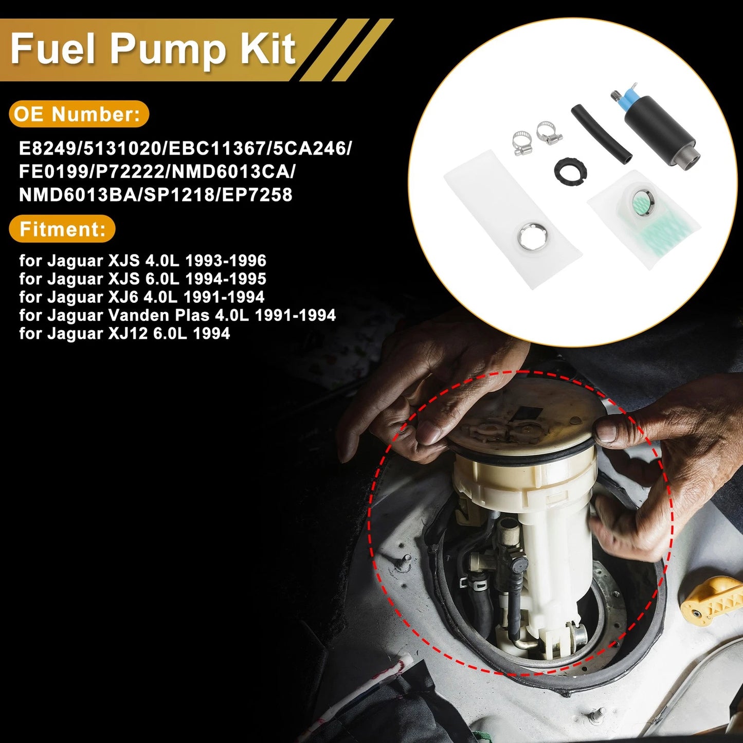 Set of 2 Fuel Pumps for Jaguar XJS 4.0L (1993–1996) Replaces E8249