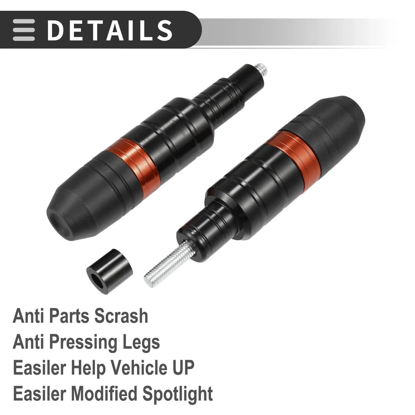 Motorcycle Frame Slider Exhaust Anti-Crash Protector for Honda 2 x Orange