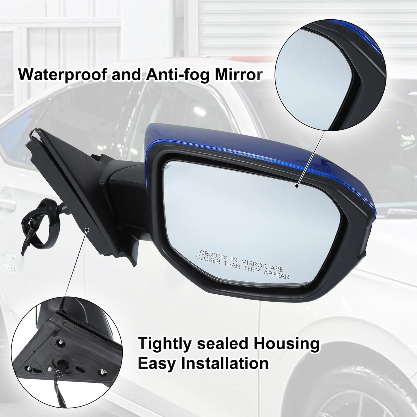 5 Pin Right Side Exterior Door Mirror Assembly for Honda Civic (2016–2020)