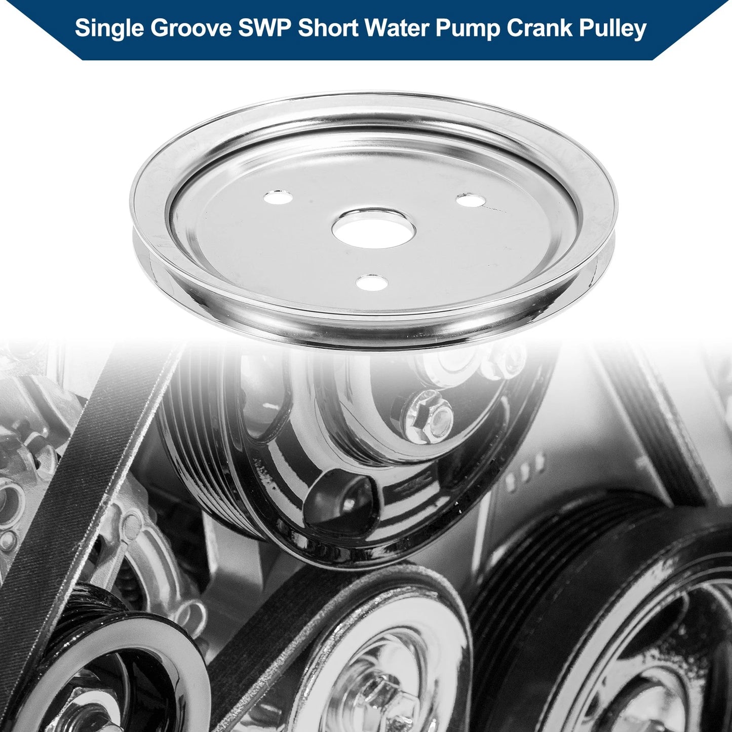 Single Groove SWP Short Water Pump Crank Pulley for Chevy SBC (1969–1986)
