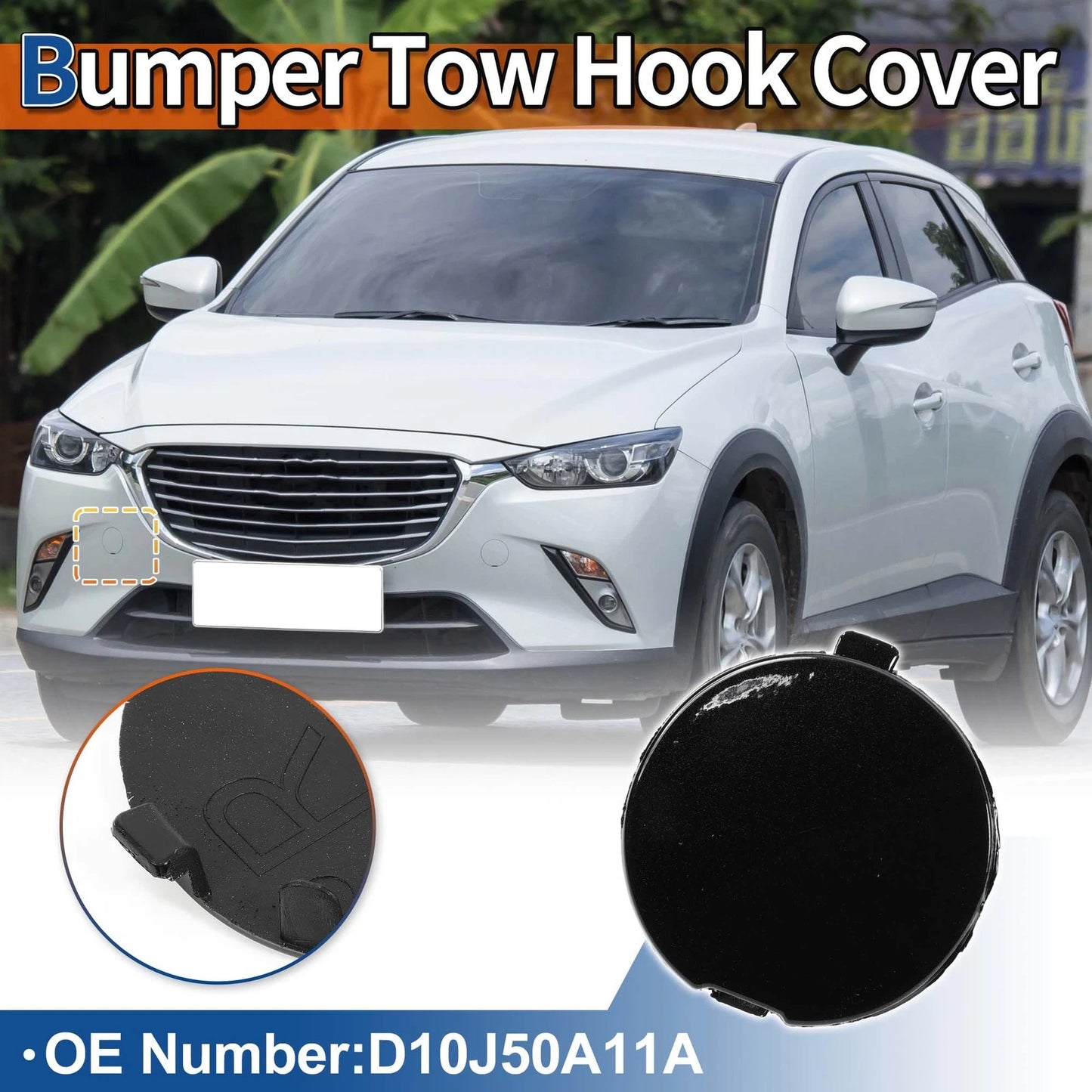 Tow Hook Cover for Mazda CX-3 (2016–2021) No.D10J50A11A Crystal KODO Red
