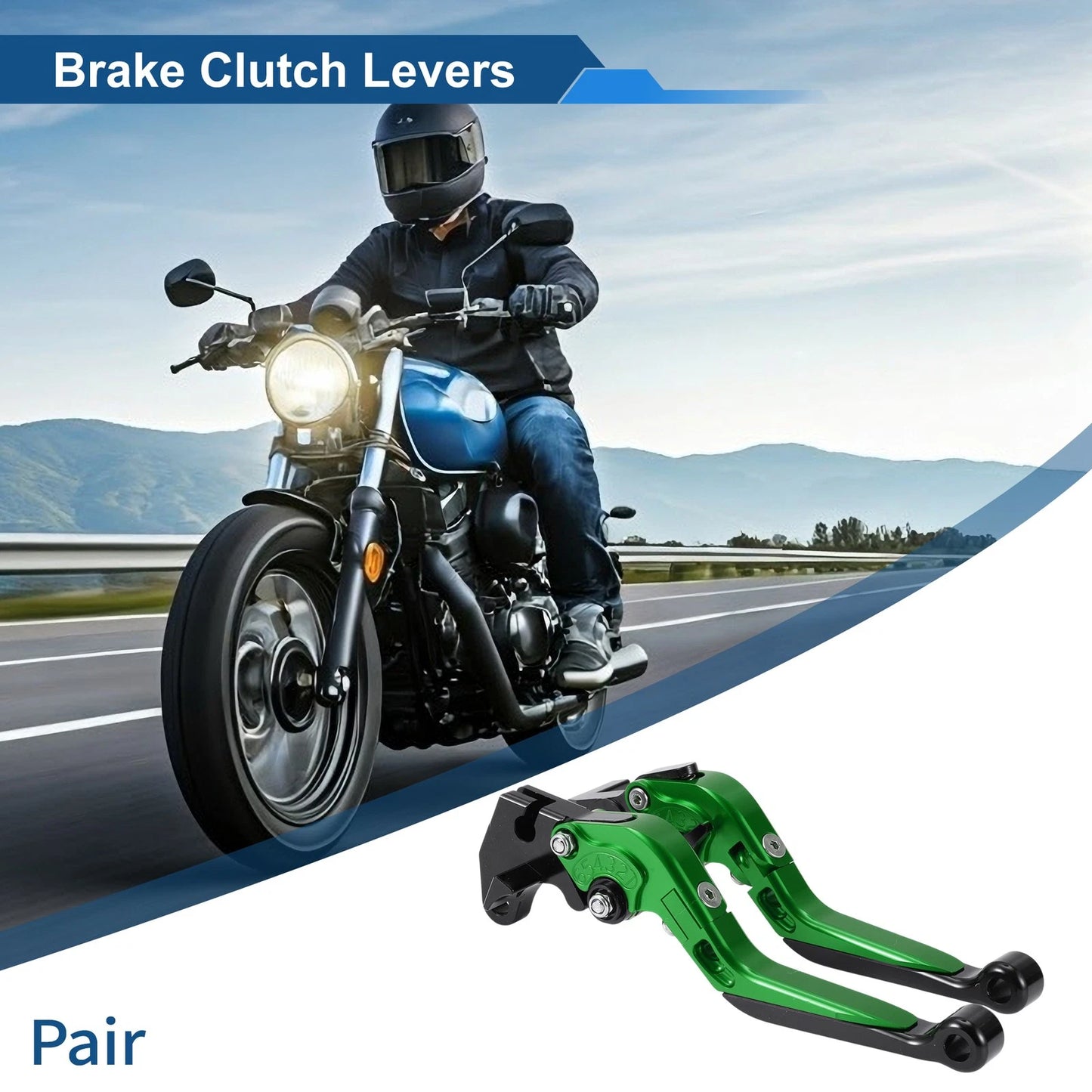 Adjustable Brake Clutch Levers for Yamaha MT125 (2014–2021) Green Black