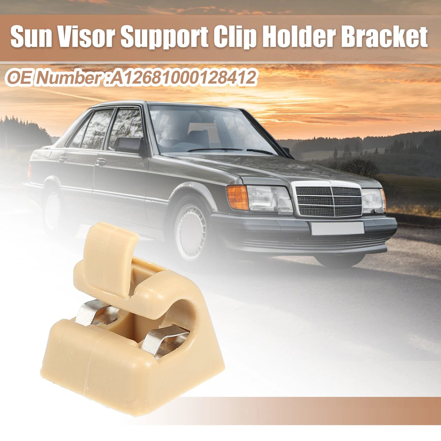 Sun Visor Support Clip Retainer No.A12681000128412 for Mercedes-Benz W201 (1982–1993)