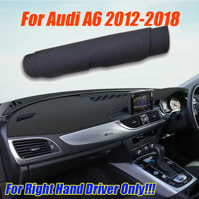 RHD Leather Dashboard Dash Cover Protector Mat Pad for Audi A6 (2012–2018)