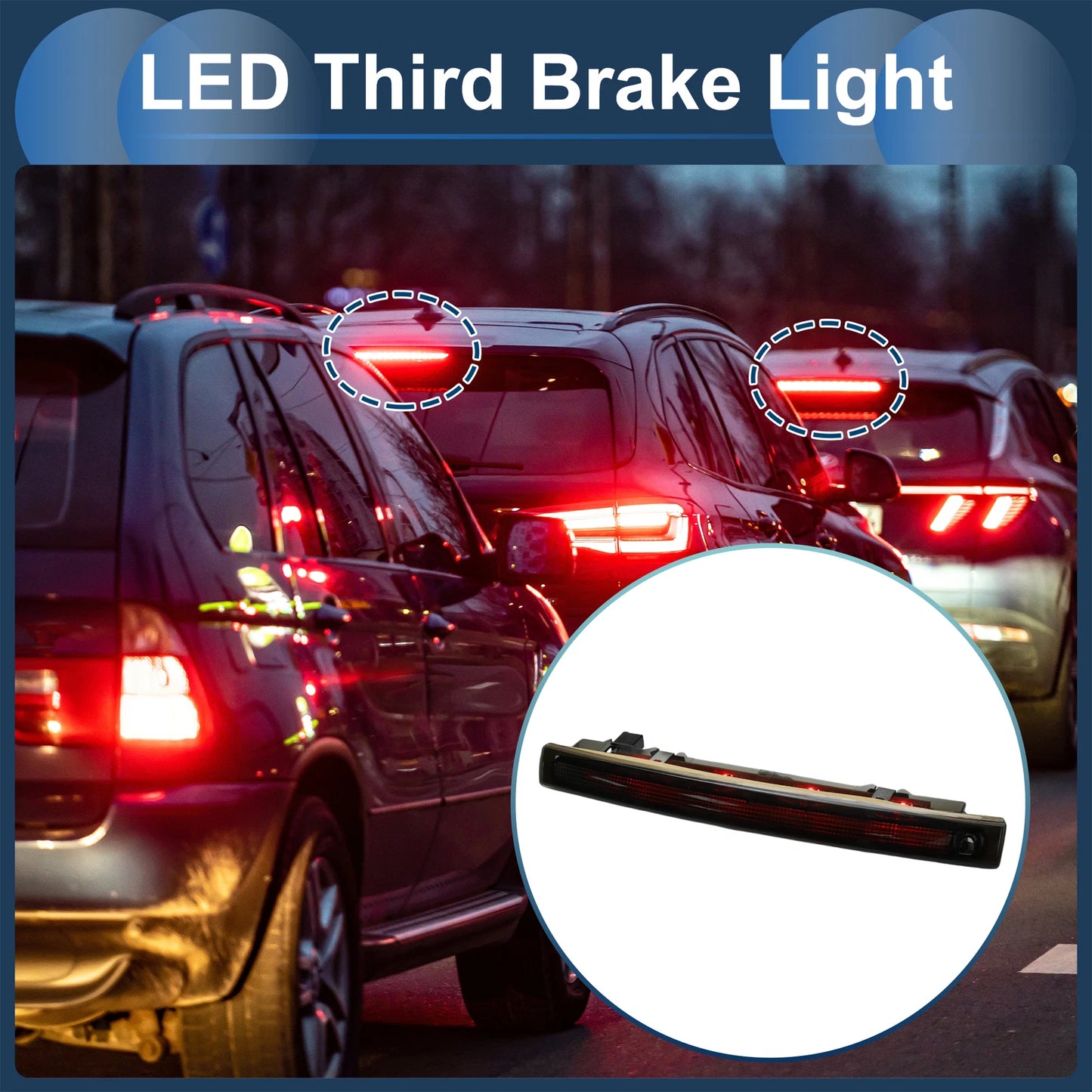 LED Third Brake Light for Renault Megane Mk2 (2002–2009) Black Housing