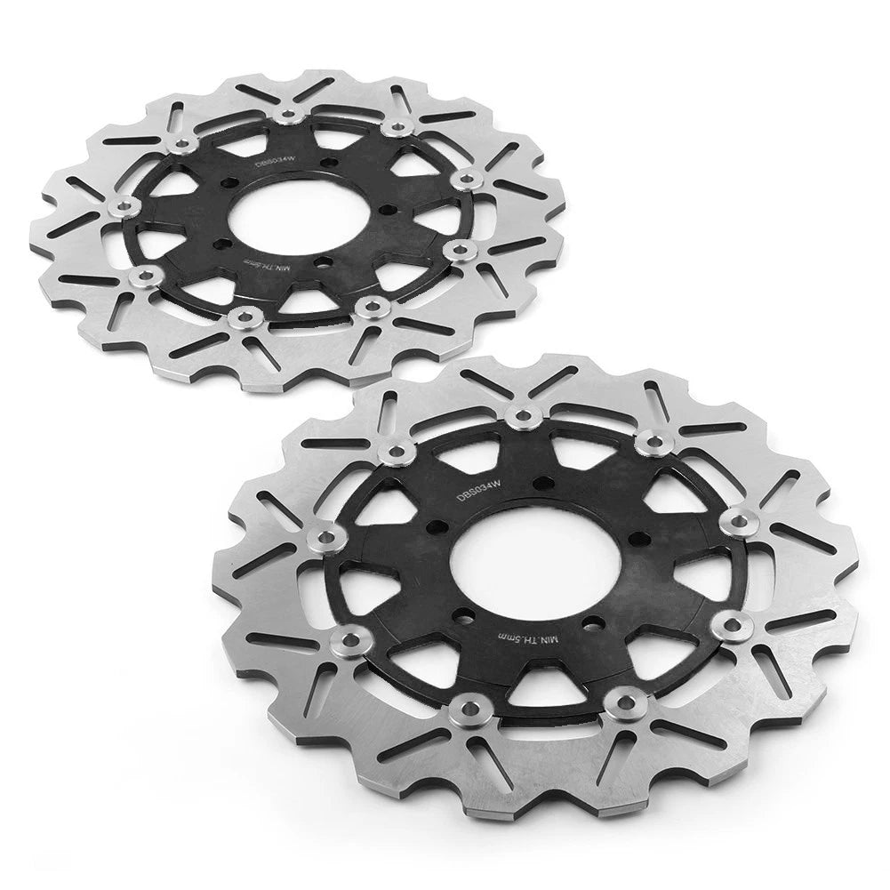 Set of 2 Front Floating Brake Disc Rotors for Kawasaki Ninja ZX6R ZX-10R (2000–2023)