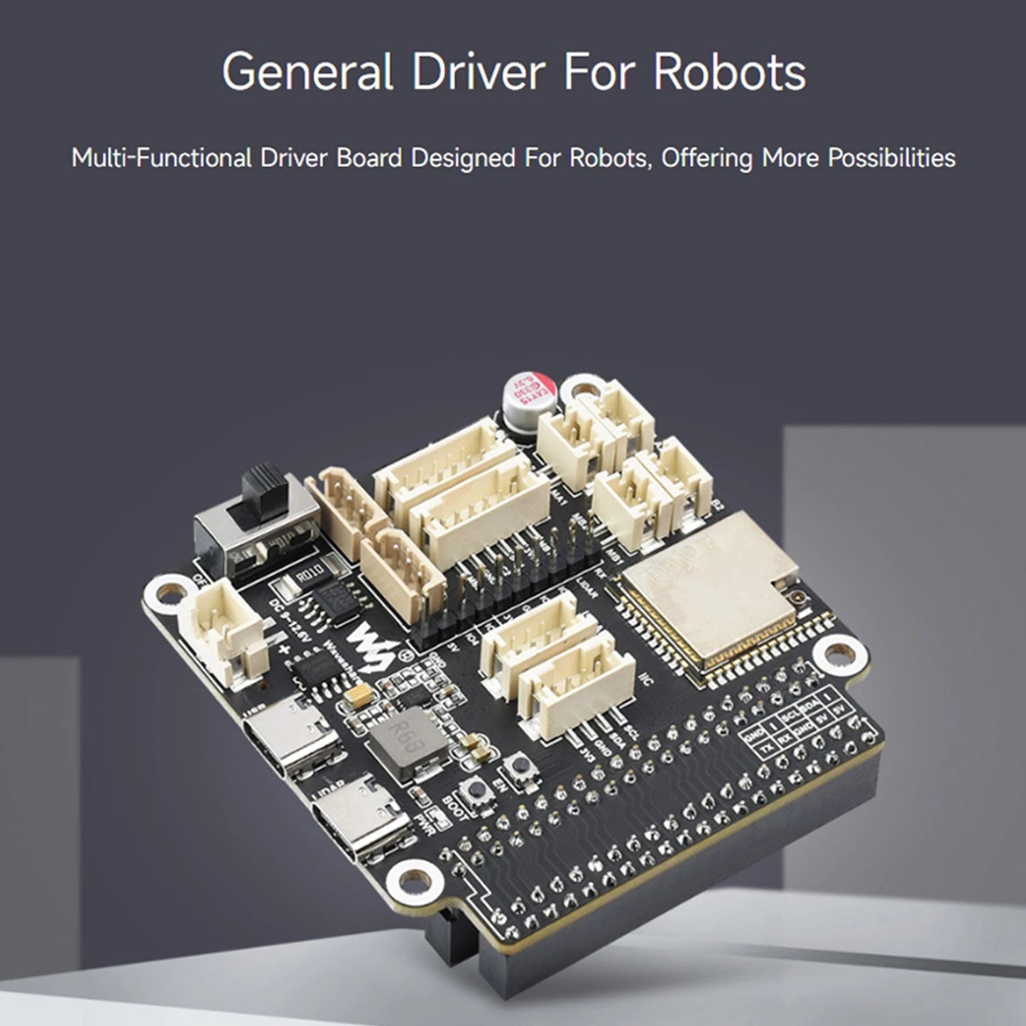 Universal Robot Driver Card for ESP32-WROOM-32 Raspberry Pi Module