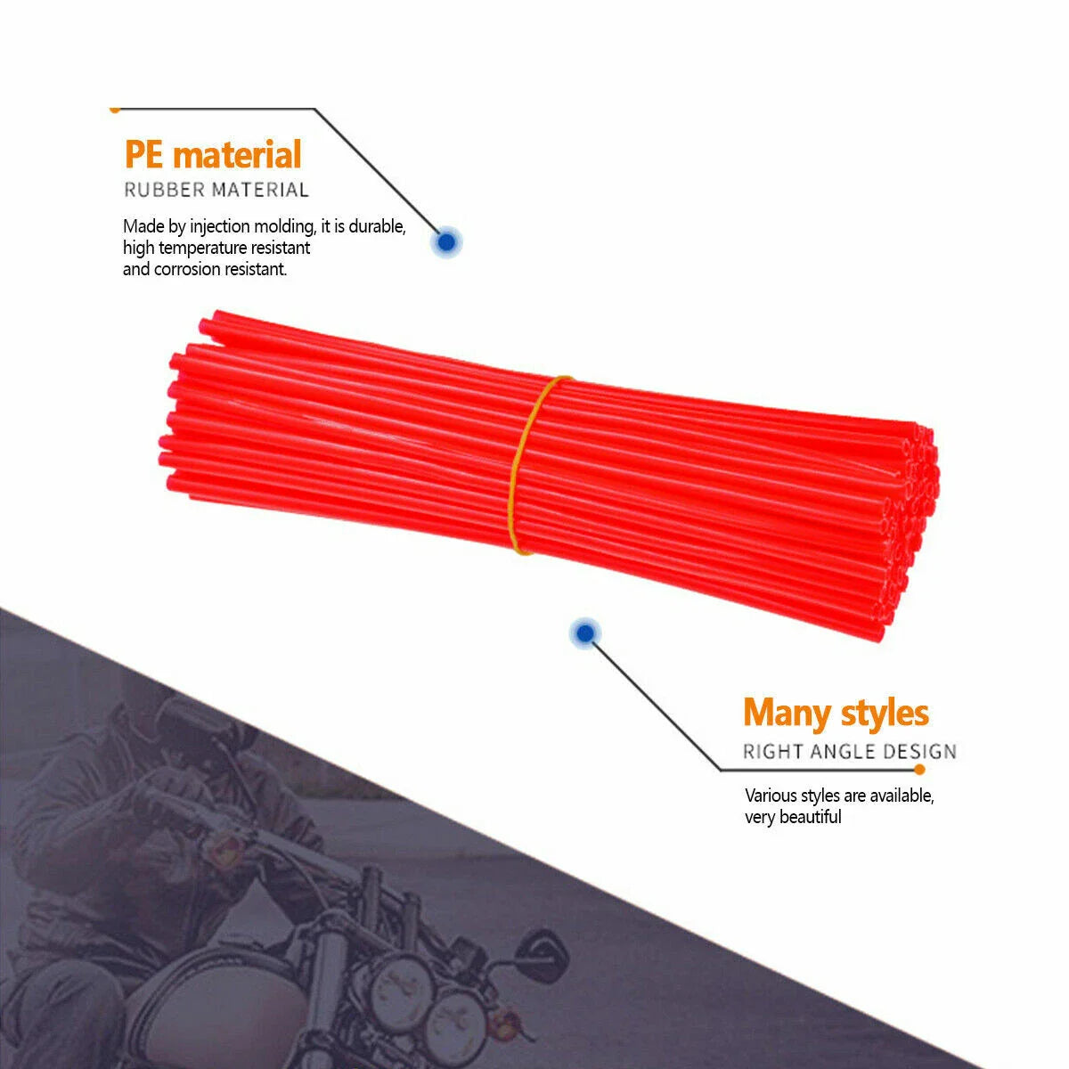 72pcs RED Wheel Spoke Wraps for Motorcycle Dirt Bike CRF EXC YZF