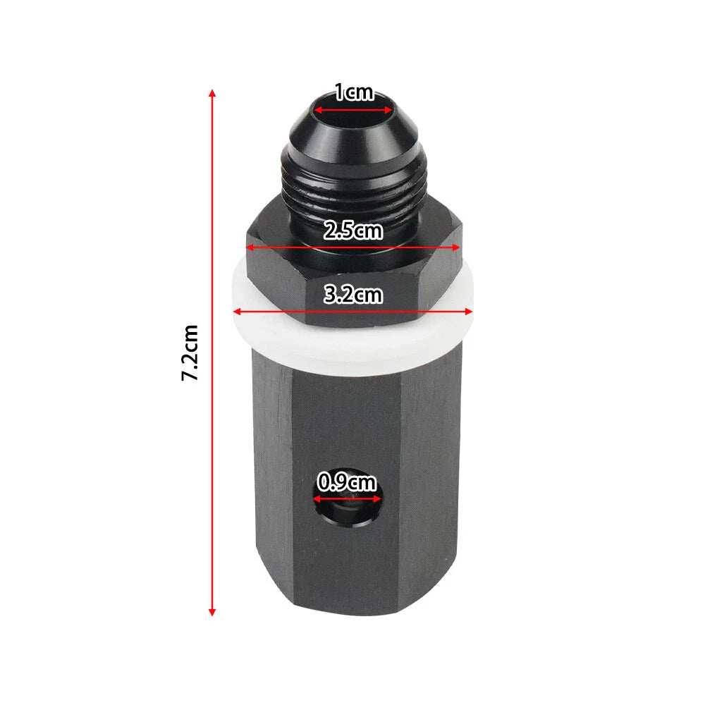 8AN Male Fuel Cell Tank Vent Valve for Fuel Systems - Stainless Steel 7.2cm