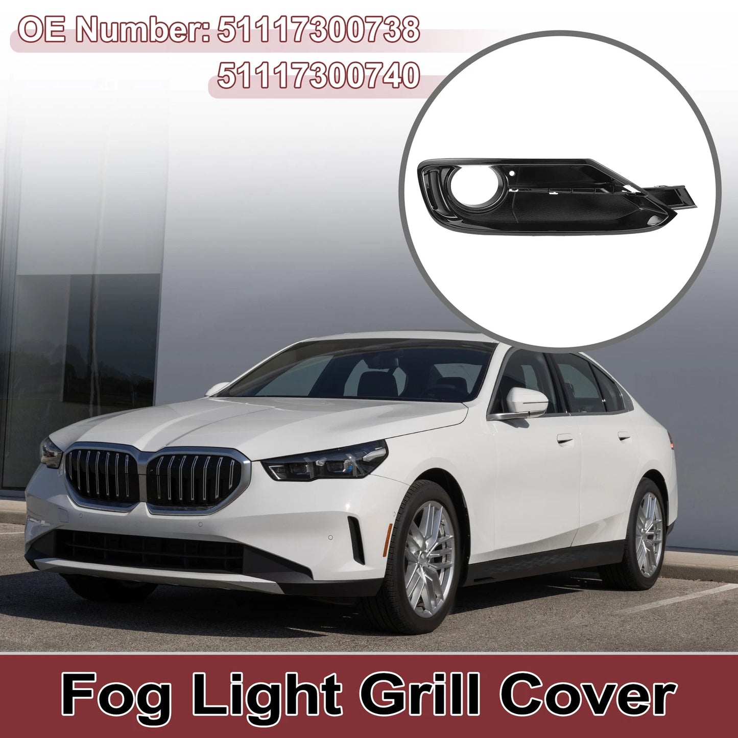 1 Pc Fog Light Grill for BMW 320i (2012–2015) No. 51117300738 Black