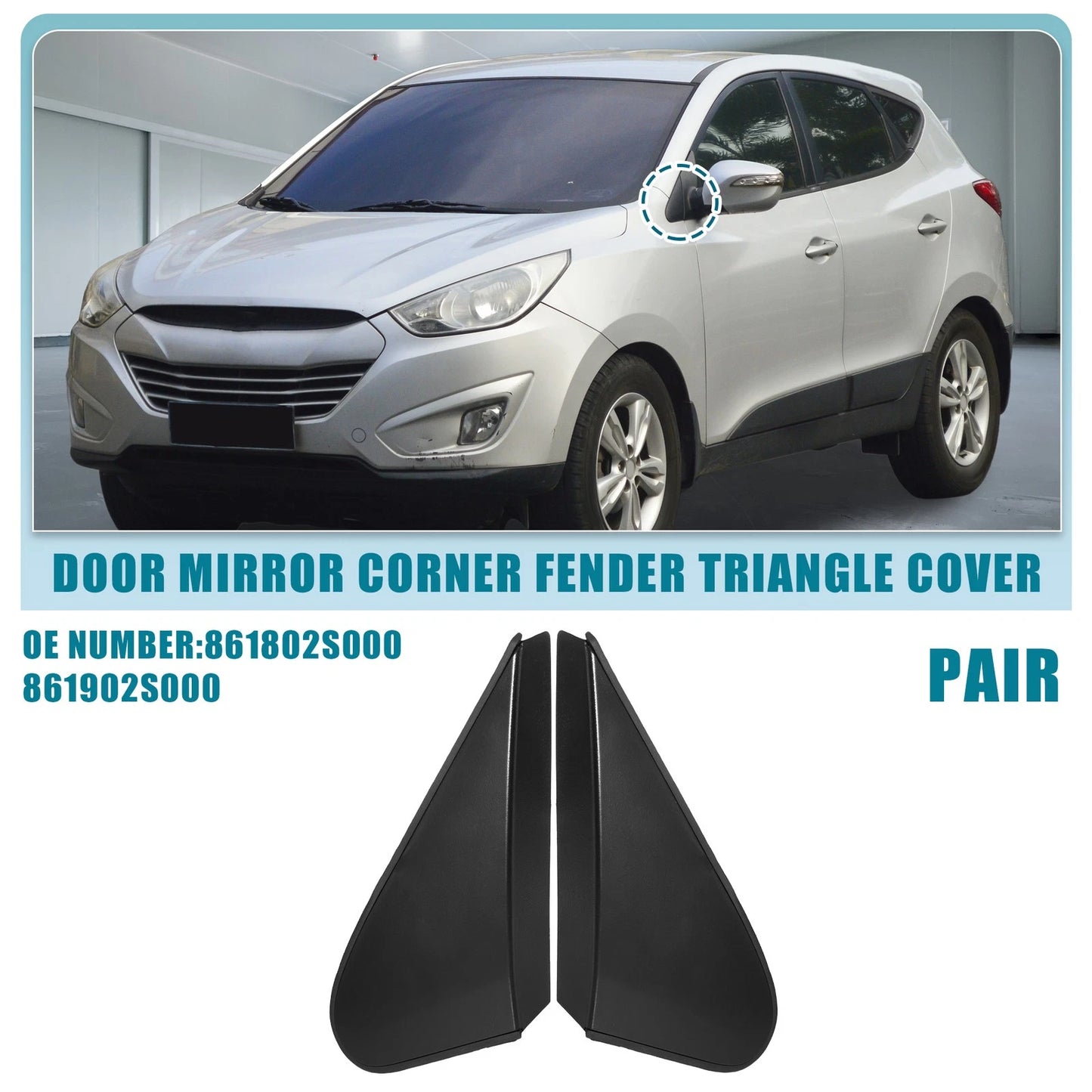 Front Car Mirror Corner Fender Triangle Cover No.861802S000 for Hyundai