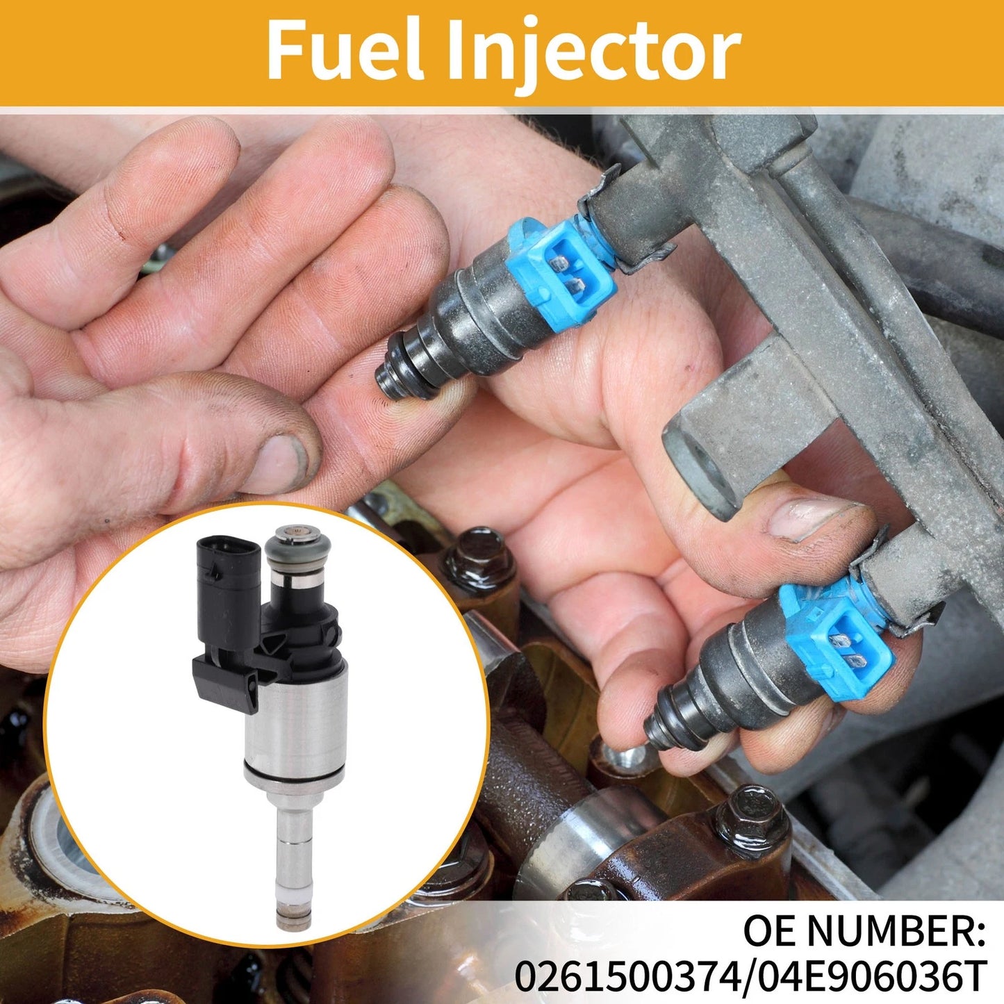 1 Pc Fuel Injector No.0261500374/04E906036T for Audi A4 (2016–2024)